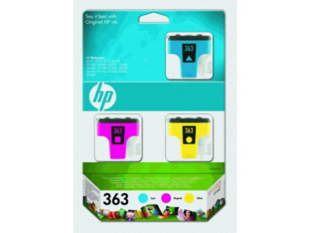 Cartouche Jet d'encre HP N°363 (1 Cyan + 1 Magenta + 1 Jaune) (*3)