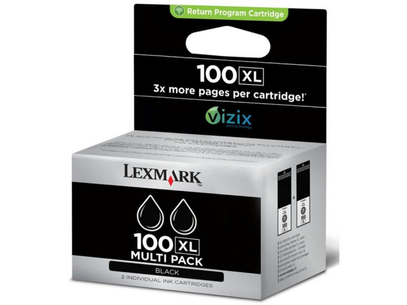 Cartouche Jet d'encre LEXMARK N°100XL Noir (*2)