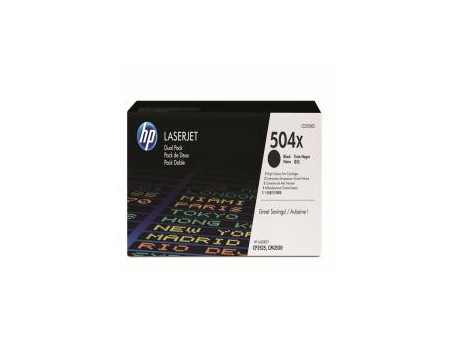 toner laser hewlett packard 504x - noir (pack de 2)