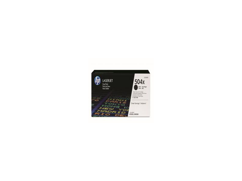 toner laser hewlett packard 504x - noir (pack de 2)