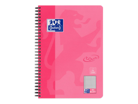 Oxford Cahier Touch, B5, quadrillé, 160 pages, rose
