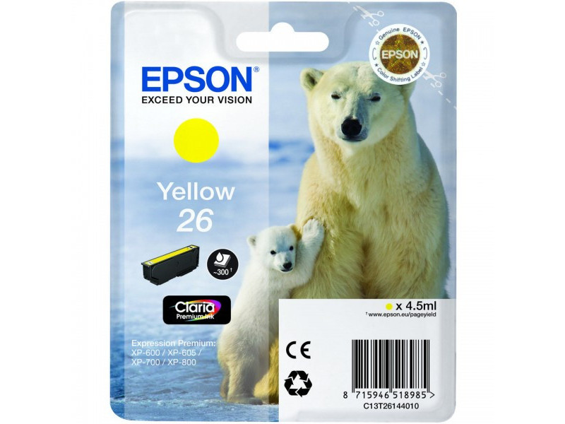 Cartouche Epson T26 T2614 - Jaune (300 pages)