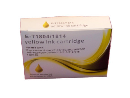 Cartouche compatible Epson T1804 T1814 XL - Jaune (450 pages)