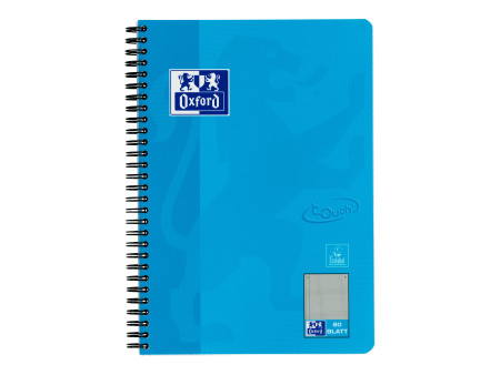 Oxford Cahier Touch, B5, quadrillé, 160 pages, bleu mer