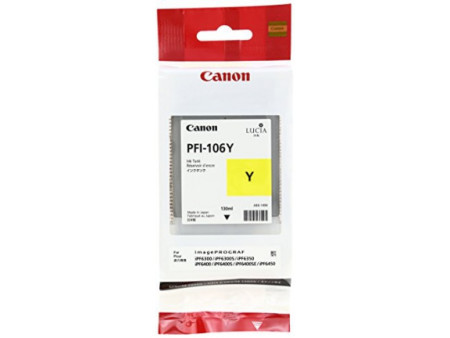 canon cartouche jet d'encre jaune pfi-106 130ml ipf/6300/6400/6450/8400/9400/9400s