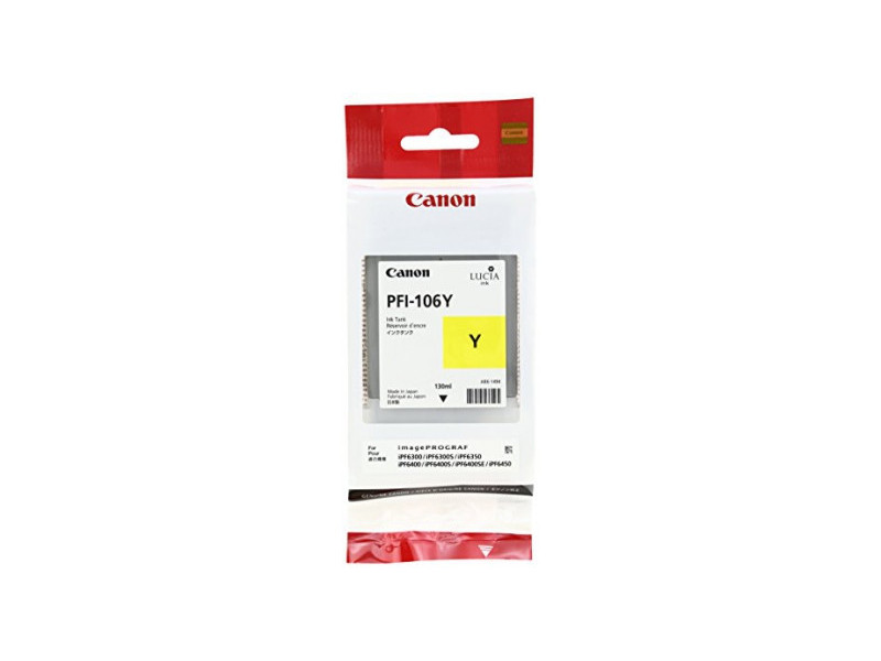 canon cartouche jet d'encre jaune pfi-106 130ml ipf/6300/6400/6450/8400/9400/9400s