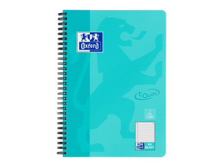 Oxford Cahier Touch, B5, ligné, 160 pages, bleu aqua