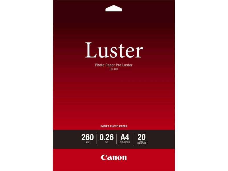 canon papier photo lu-101 luster a4 20 feuilles
