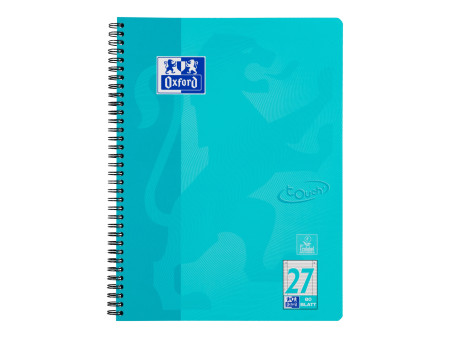 Oxford cahier Touch, A4+, ligné, 160 pages, bleu aqua
