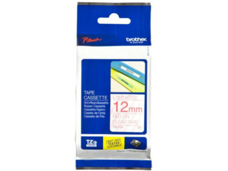 brother ruban marqueur lamine transparent/rouge 8m 12mm