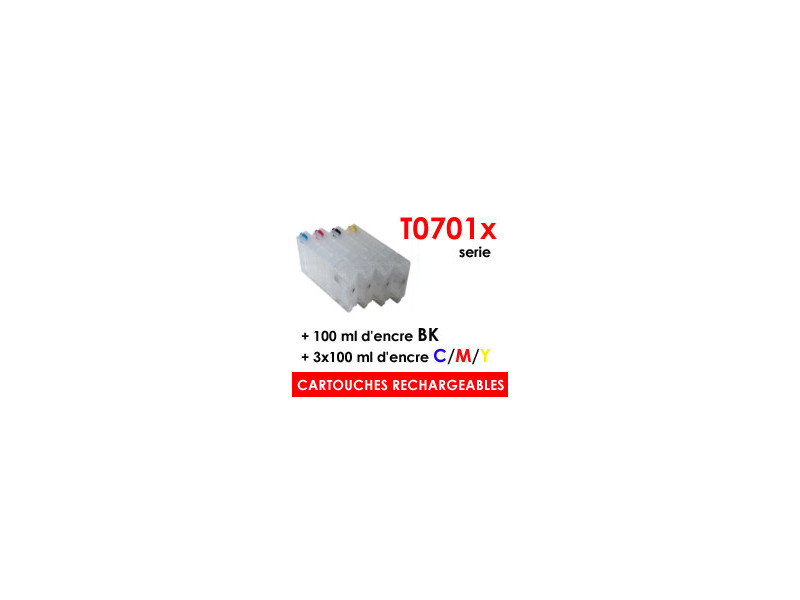 Cartouches rechargeables EPSON T7011 T7012 T7013 T7014