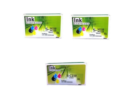 Pack 3 cartouches compatibles Samsung INK-C210 + INK-M210/M215 (2 NOIR + 1 COULEUR)