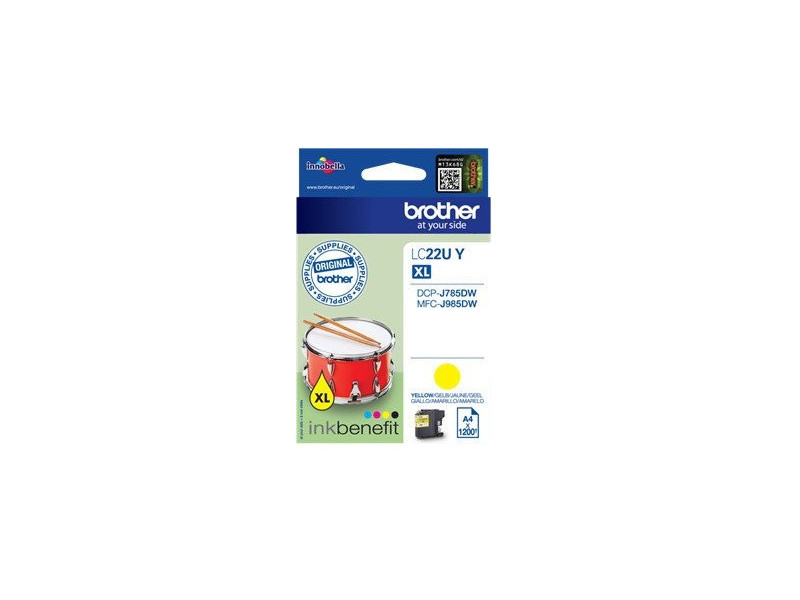 Cartouche Brother LC22UY - Jaune - 2400 pages