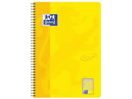 Oxford Cahier Touch, A4+, quadrillé, 160 pages, jaune soleil
