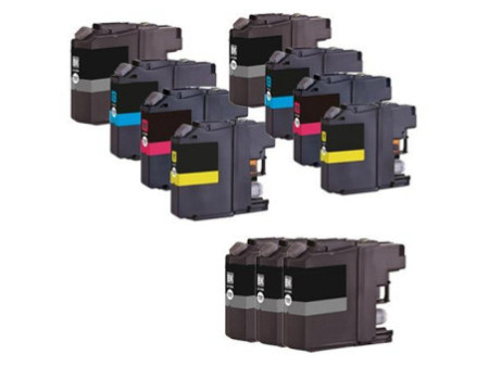 Pack de 11 Cartouches compatibles Brother LC121 LC123 - BK/C/M/Y