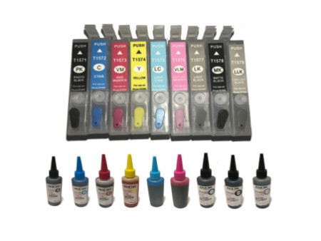 Cartouches rechargeables EPSON R3000 (+ 9 x 100ml d'encre)