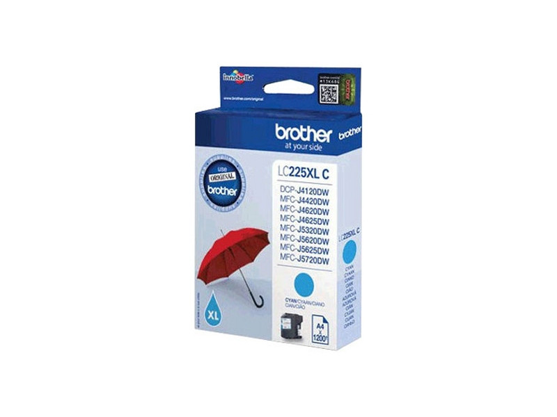 Cartouche Brother LC225XLC - Cyan - 1200 pages