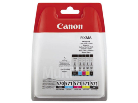 canon cartouche jet d'encre rainbow pack pgi-570/cli-571 pgbk/c/m/y/bk pack 5