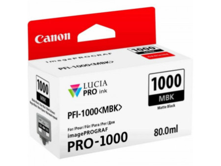 canon cartouche jet d'encre noir mate pfi-1000 mbk 80ml pro 1000