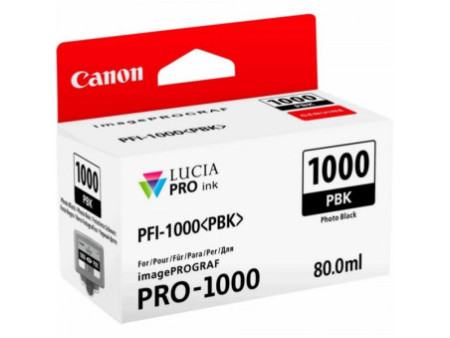 canon cartouche jet d'encre noir photo pfi-1000 pbk 80ml pro 1000