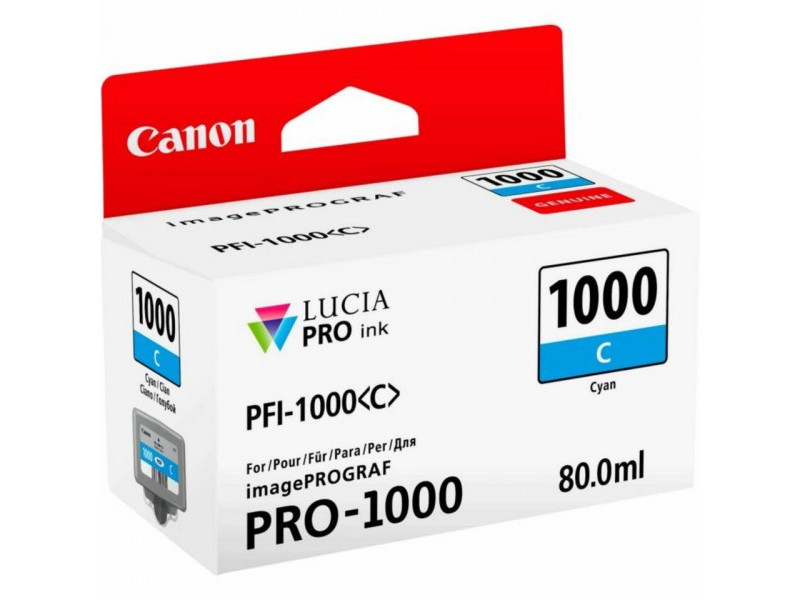 canon cartouche jet d'encre cyan pfi-1000 c 80ml pro 1000