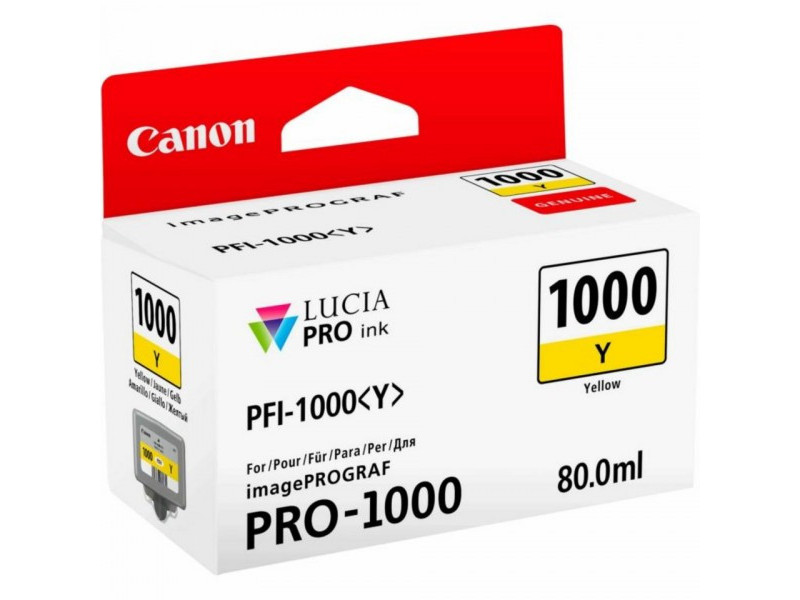 canon cartouche jet d'encre jaune pfi-1000 y 80ml pro 1000