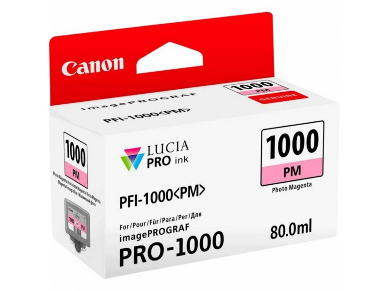 canon cartouche jet d'encre photo magenta pfi-1000 pm 80ml pro 1000