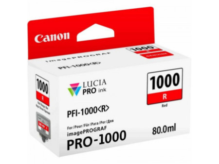 canon cartouche jet d'encre rouge pfi-1000 r 80ml pro 1000