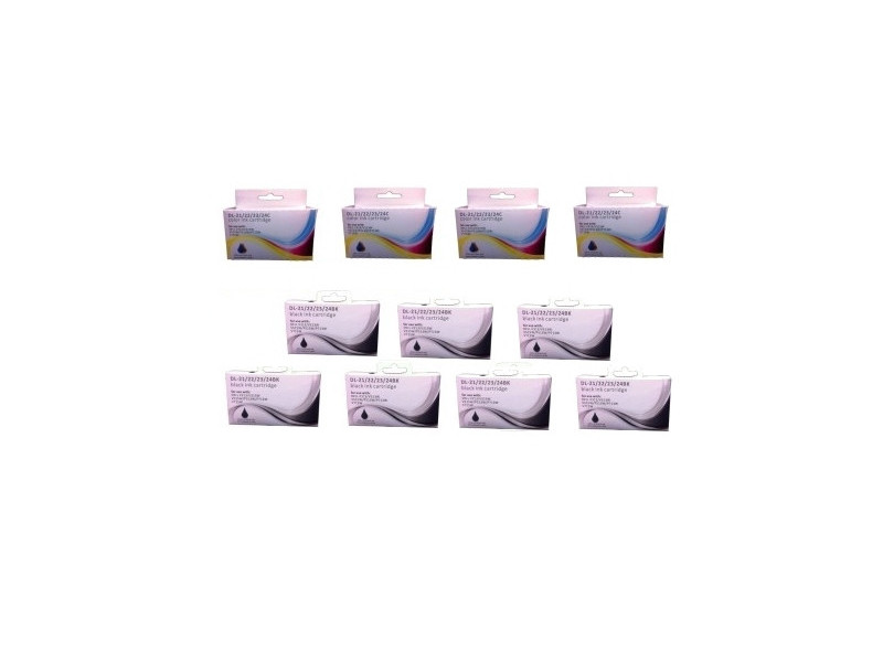 Lot de 11 Cartouches compatibles DELL Serie 21 - 22 - 23 - 24 | 7 Noir + 4 Couleur