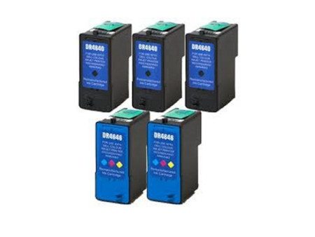 Lot de 5 cartouches compatibles DELL M4640 M4646 (3 BK + 2 COLOR)