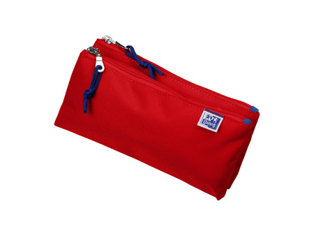 Oxford Trousse à deux compartiments, polyester, rouge