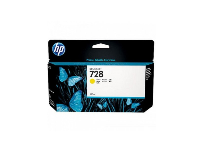 hewlett packard cartouche jet d'encre jaune 728 130ml designjet/t730/t830