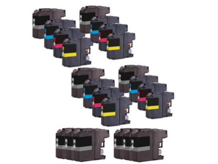 Pack de 22 Cartouches compatibles Brother LC121 LC123 - BK/C/M/Y
