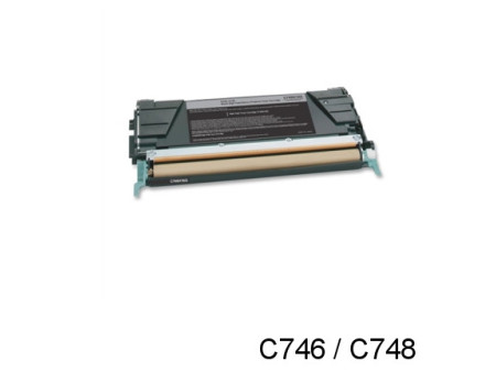 Toner compatible Lexmark C746H1KG - Noir (12.000 pages) c746/c748