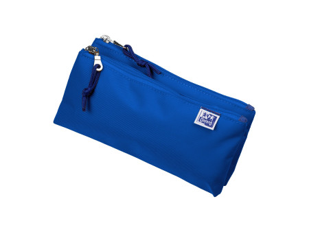 Oxford Trousse à deux compartiments, polyester, bleu