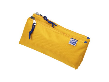 Oxford Trousse à deux compartiments, polyester, jaune