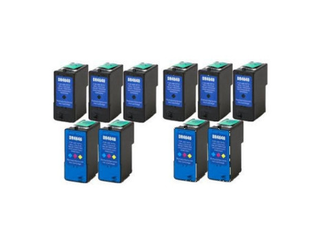Lot de 10 cartouches compatibles DELL M4640 M4646 (6 BK + 4 COLOR)