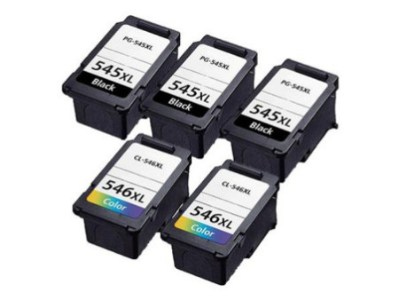 Multipack compatible Canon  PG-545XL/CL-546XL ( 3 noir + 2 couleur)
