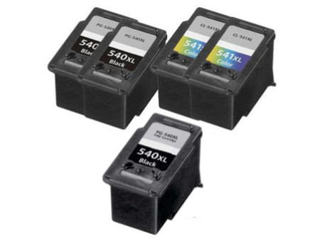 MultiPack compatible Canon PG-540XL + CL-541XL (3 noir + 2 couleur)