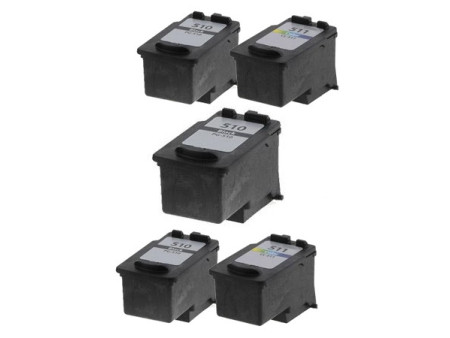 Multipack compatible Canon PG-510 + CL-511 (5 cartouches XL)