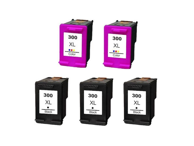 Multipack compatible HP 300XL - NOIR + COULEUR (5 cartouches)
