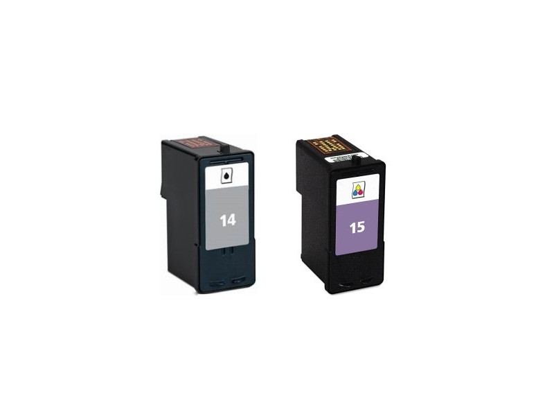 Lot de 2 cartouches compatibles Lexmark 14 + 15
