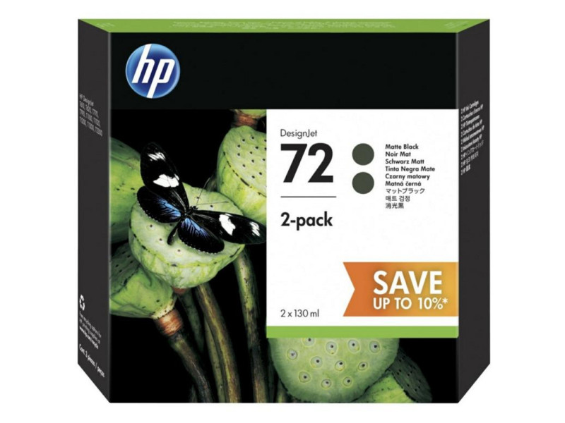 Cartouche Jet d'encre HP N°72 Noir (*2)