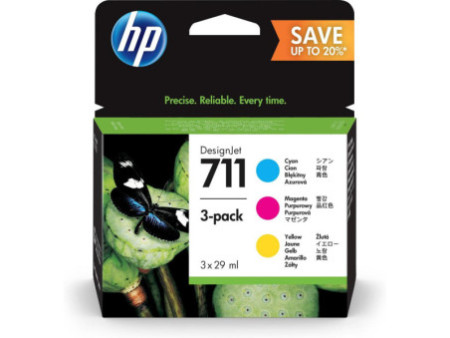 Cartouche Jet d'encre HP N°711 (1 Cyan + 1 Magenta + 1 Jaune) (*3)