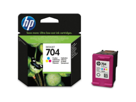 Cartouche Jet d'encre HP 704 (1 Cyan + 1 Magenta + 1 Jaune)