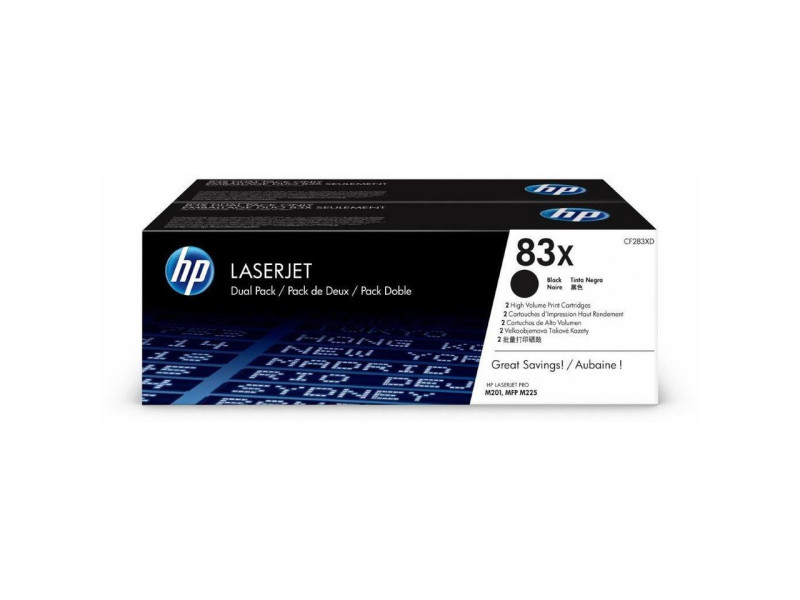 Toner Laser HP N°83X Noir (lot de 2)
