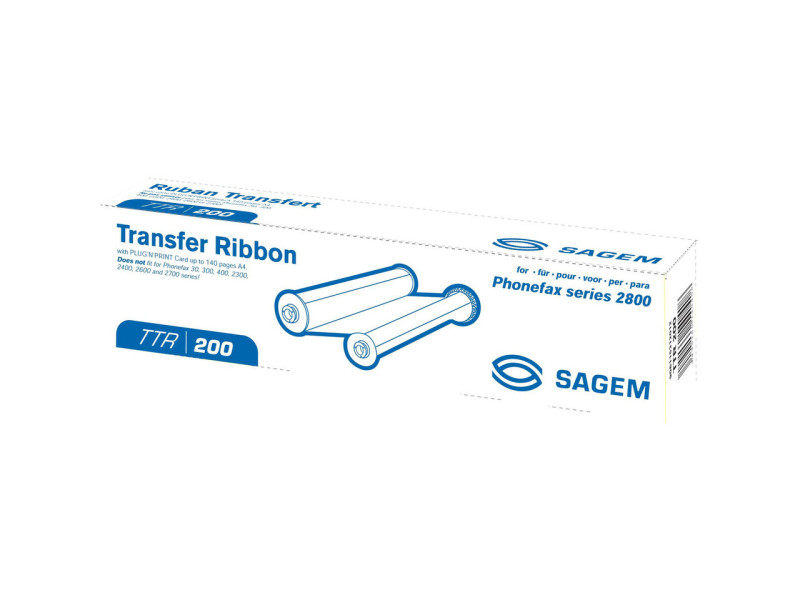 Ruban transfert thermique SAGEM TTR200 Noir