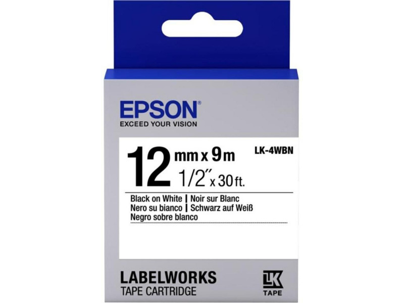 LK-4WBN STANDARD NOIR/BLANC 12mmx9m C53S654021