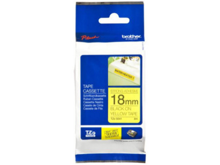 RUB PTOUCH NOIR/JAUNE 18MM LAMINE ADH PUISSANT TZES641