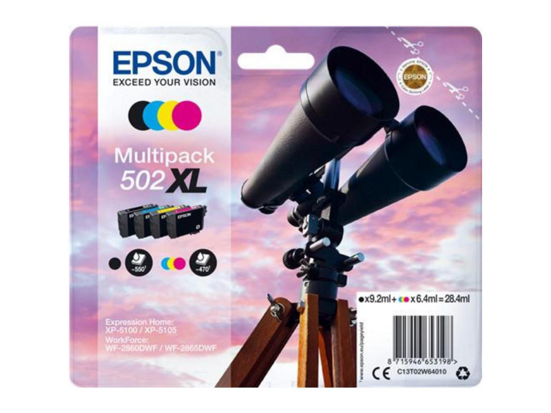 Multipack EPSON 502XL (Noir+Cyan+Magenta+Jaune)